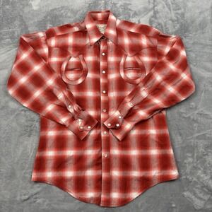 Vtg Rock Mount Ranch Wear Shirt Men's Western Rodeo Pearl Snap Medium Horseshoe